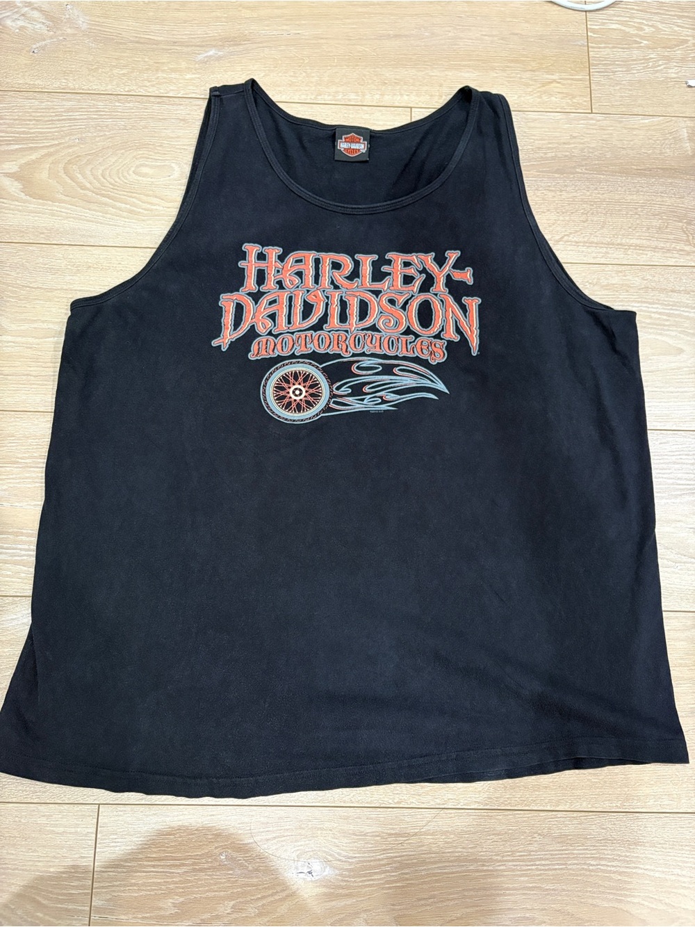 Vintage Harley Davidson Motorcycles Flame Wheel Tank Top Size XL
